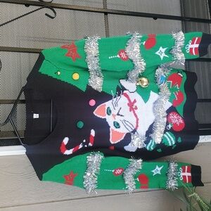 Christmas Kitty Kitten Cat  Sweater  - by  AVALON
